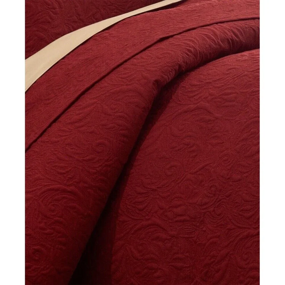 Patricia Nash‎ Classic Tooled Red Queen Quilt Set 3Pcs Reversible New With Shams